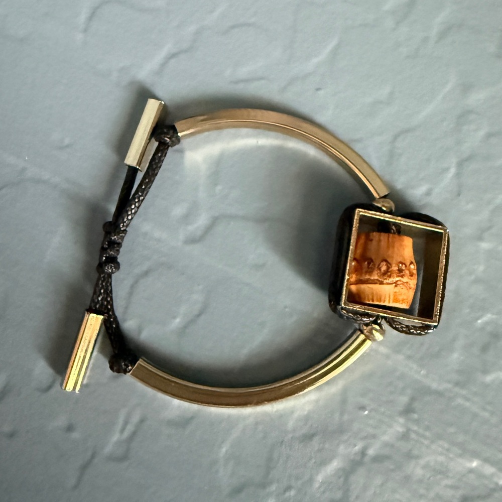 Gold and Black Wood/Gold Bracelet